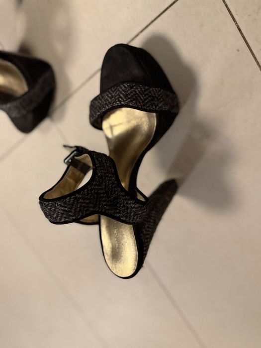 Сандали Ermanno Scervino кожени с вълнен елемент