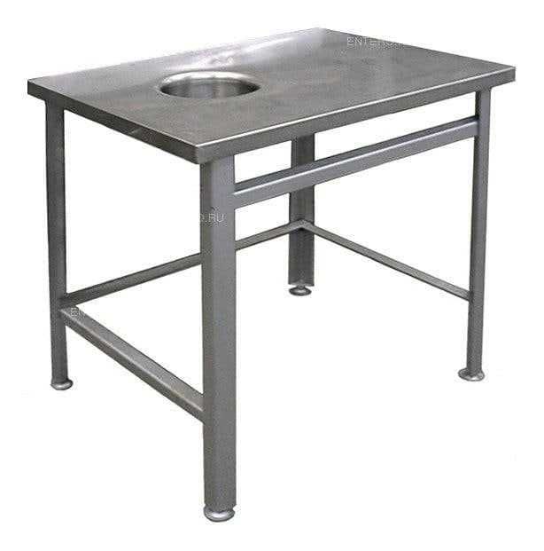 Производственный стол с бортиком из нержавейки без полки