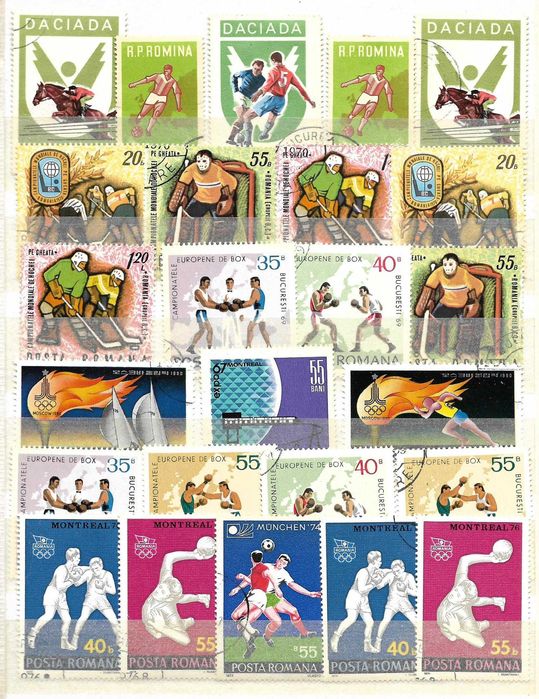 Super clasor plin cu timbre 4 file = 8 pagini