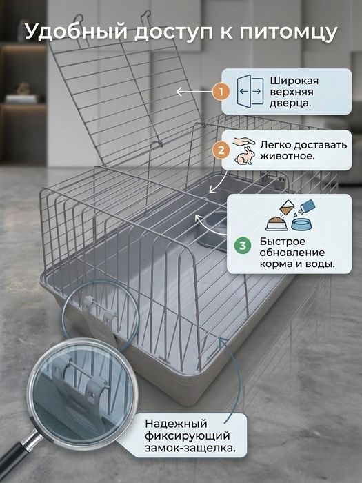 Просторная клетка для грызунов и мелких животных
