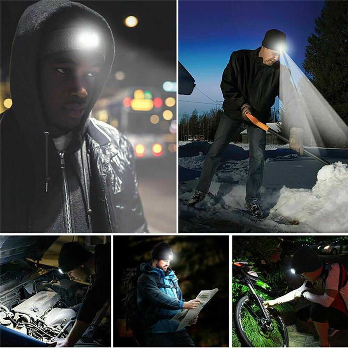 Sapca cu 6 Leduri reincarcabila cu USB! Albastru inchis! Noua!