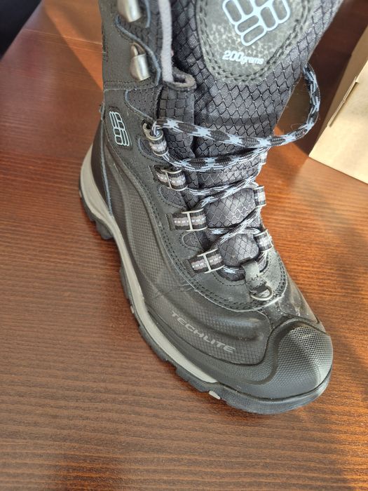 Columbia - Дамски ботуши за сняг, Найлон, Естествена кожа, Черни, 37.5