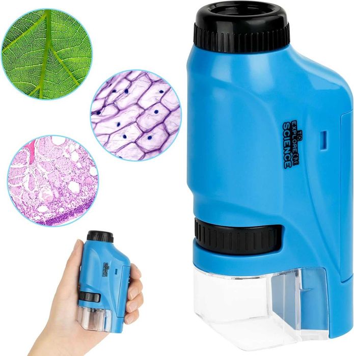 Мини микроскоп OSDUE за деца с LED светлина, асферична система от лещи