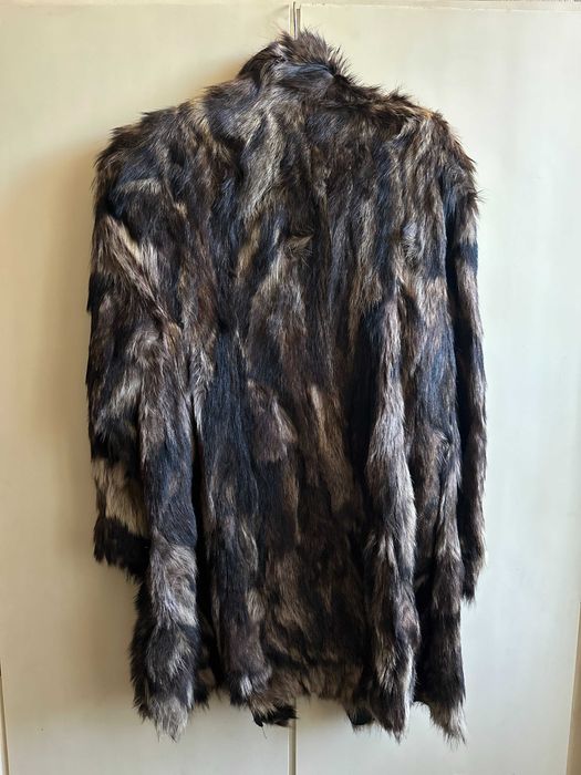 Дълго палто от естествен косъм