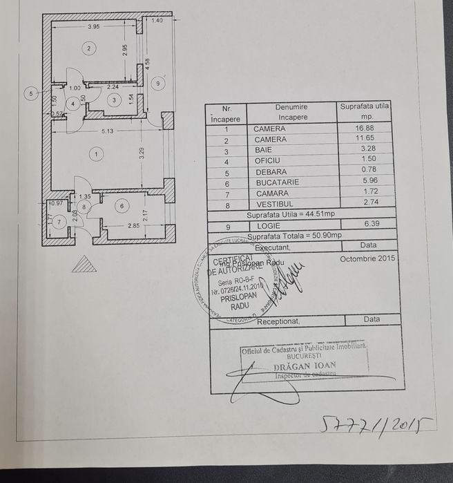 Vând apartament 2 camere drumul taberei  lângă fosta posta (orange)