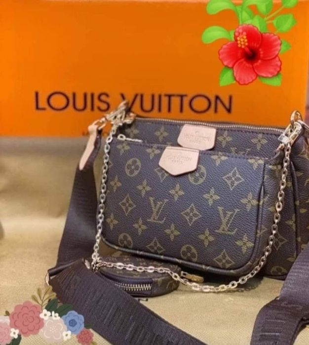 Geanta 3 în 1 Louis Vuitton,piele naturala, cutie,card,factura,saculet