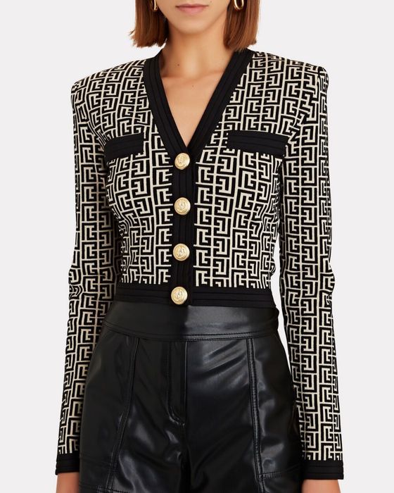 Нова дамска жилетка по модел на BALMAIN Monogram Jacard размер М