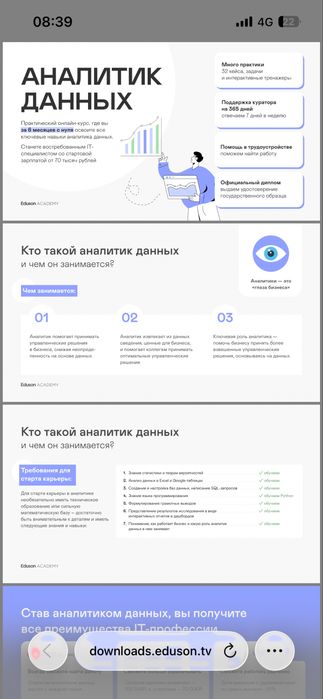 Курс Аналитик данных