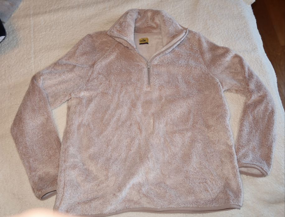 Мек полар / пухкав пуловер с цип размер S