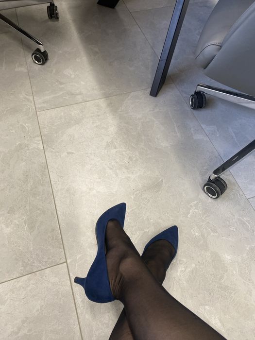 Туфли синие замша