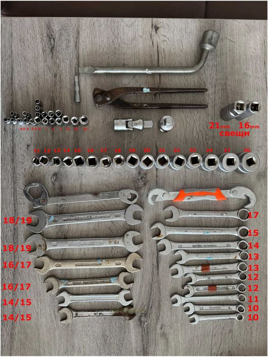 Комплект  – камъни за гедоре 4.5–30 мм + гаечни ключове