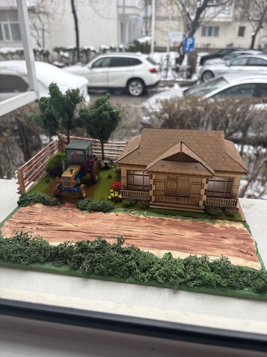 Dioramă rustică cu tractor Utb 650