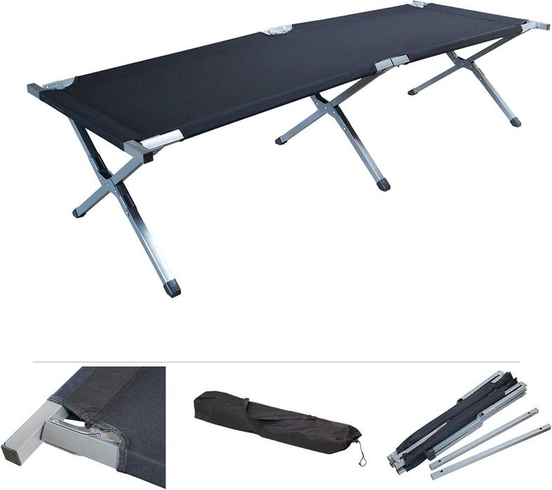 Pat pliabil camping rezistent portabil pentru exterior gradina plaja