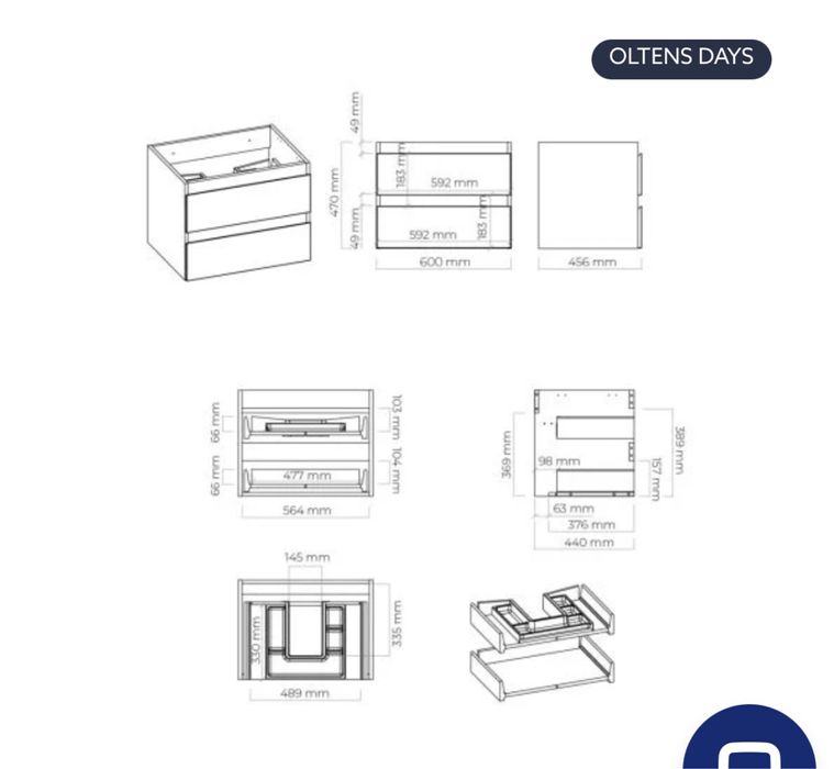 Mobilier lavoar baie / corp suspendat chiuvetă / mască chiuvetă MDF