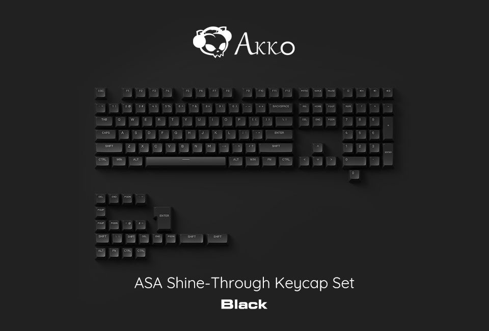 Akko keycap set asa profile - PBT Double Shot shine-through