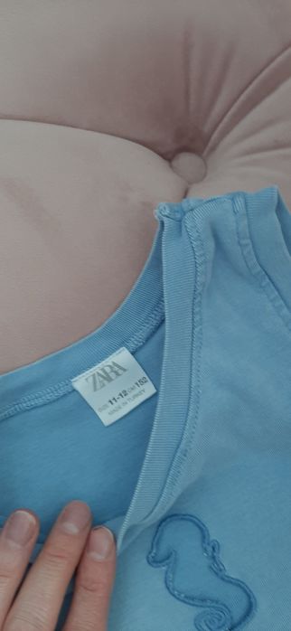 Set ZARA,fete 11-12 ani, pantaloni scurti blug + tricou