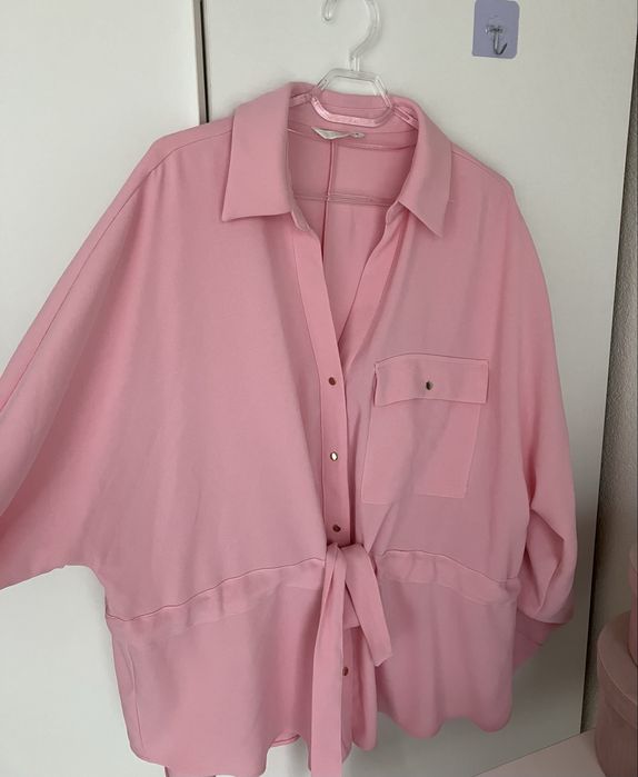 Дамска риза Zara в розов цвят