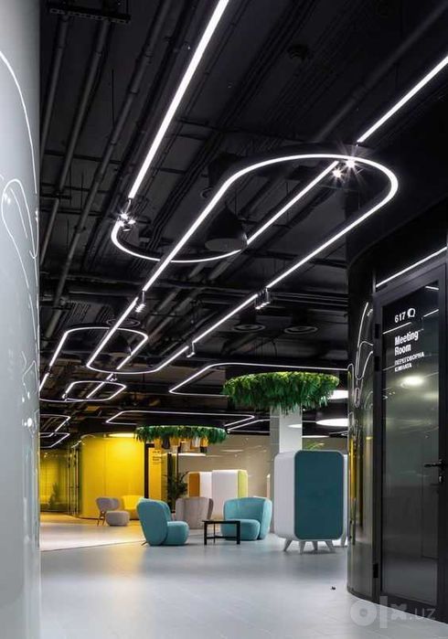 Подвесные LED-светильники для офиса, магазина и спортзала, любой длины