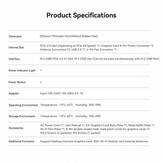 Beelink EX Док-станция для внешней видеокарты  PCIe x 16 с БП 600Вт
