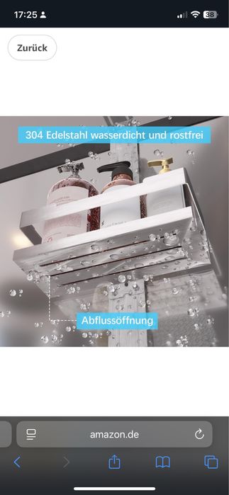 Suport pentru baie din otel inoxidabil fara gaurire