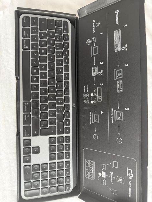 Tastatura wireless Logitech MX Keys S Mac, Iluminare, 2.4GHz&Bluetooth