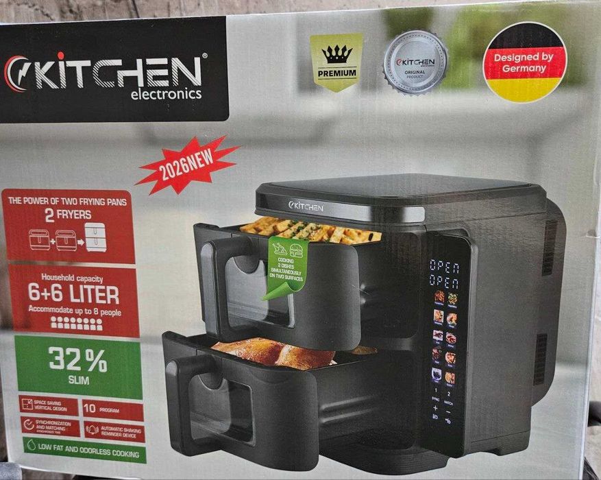 Yangi ikki qavatli Kitchen aerogirli (12L) — ayragril, aerogril