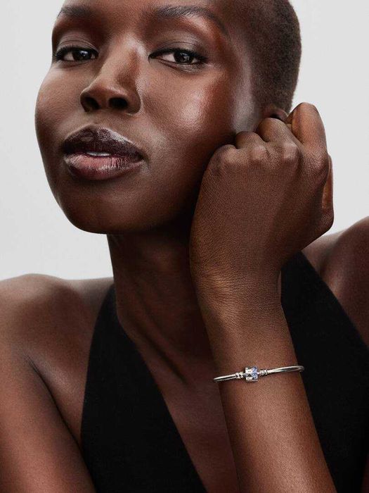 Браслет Pandora Sparkling Barrel Clasp Bangle! Новый в коробке 17-18см