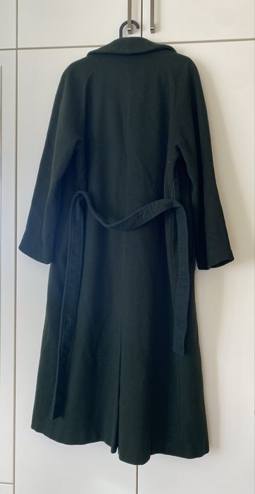 100% вълнено дамско палто в тъмнозелено