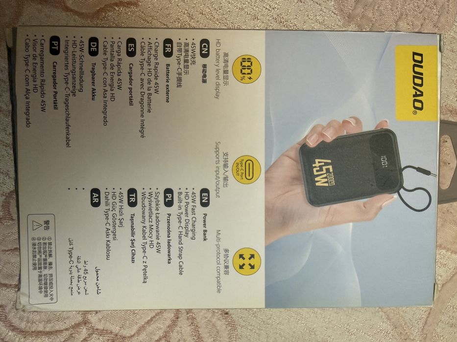 Baterie externă DUDDAO 10.000 / 20.000 mAh, 22.5W Fast Charge