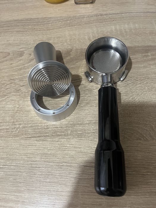 Set upgrade Espresso 51mm- Portafiltru, Tamper Reglabil si Inel Dozare