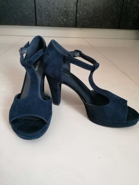 Дамски сандали-тъмно синьо