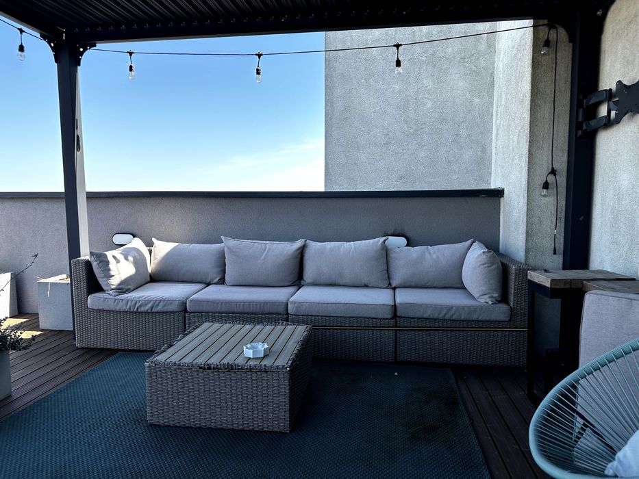 Set mobilier terasa 5 piese modulare poliratan