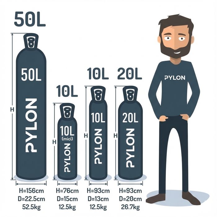 Butelie corgon (Co2+Ar) 10l 200bar ,  PYL124