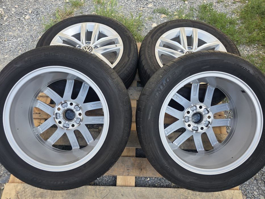 Лети джанхи 16ки 5х112 VW + летни гуми 205/55/16 Dunlop