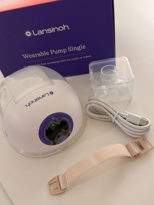 Pompa handsfree single Lansinoh + cadou tampoane san 100 bucati