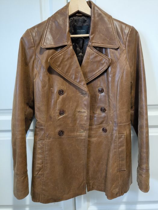 Trenci scurt, vintage, din piele, Vero Moda, S