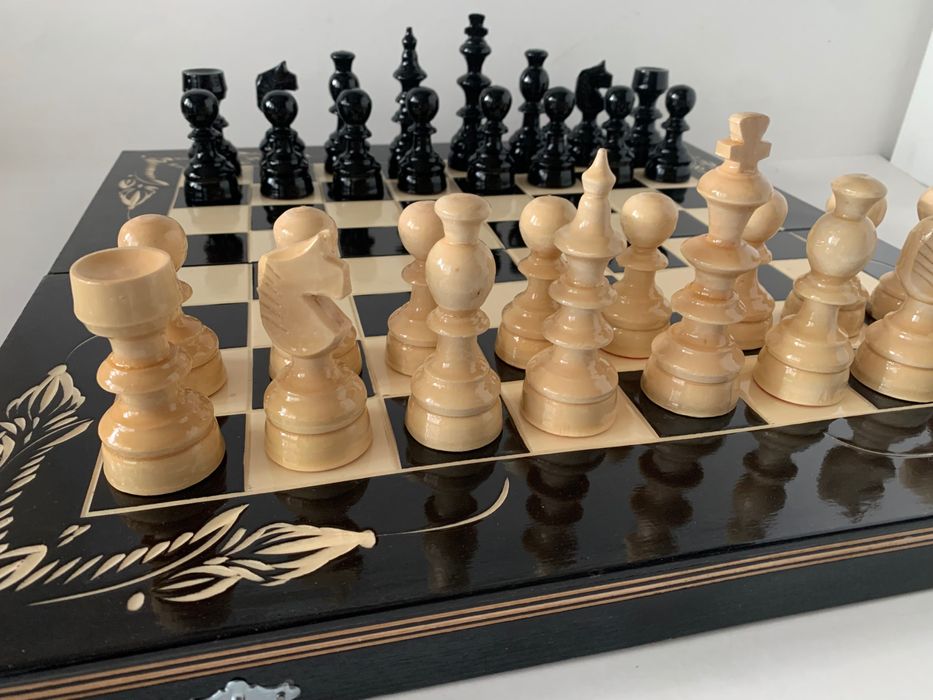 Joc sah si table 50x50 cm, negru cu alb