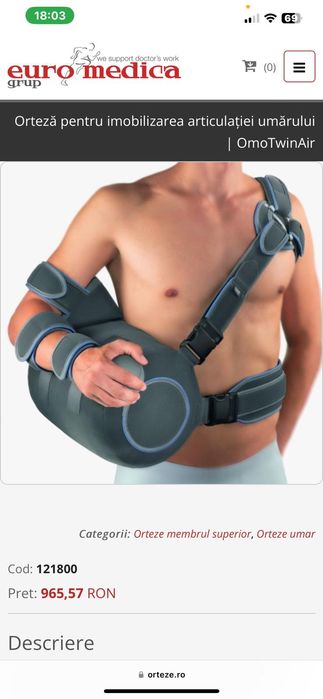 Orteza umăr puțin folosită