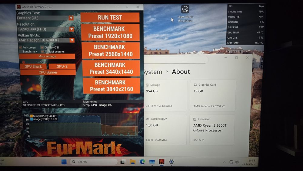 Pc gaming Ryzen 5 5600T, Rx 6700xt 12gb, ram ddr4 16gb 3600mhz, 1tb m2