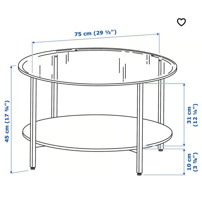 Masuta rotunda Ikea - diametru 74 cm