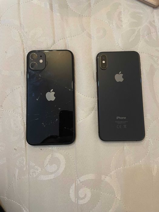 Lot 2 telefoane Apple: iPhone 11 + iPhone XS defecte, pentru piese
