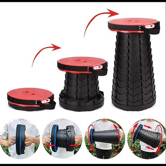 Scaun retractabil cu pliere telescopica pentru camping