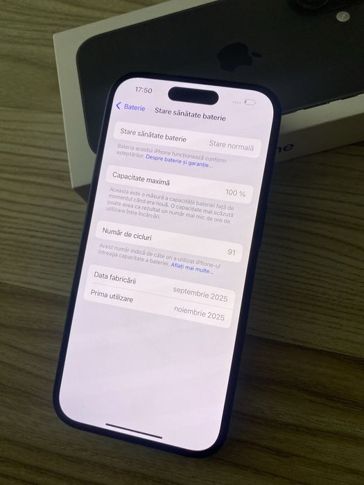 iPhone 16 , ca NOU , 100% Bateria , Garantie