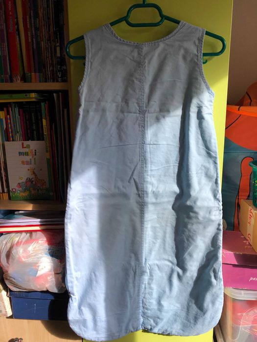 Sac de dormit pentru copii, albastru, cu lungimea de 86 cm + Cadou