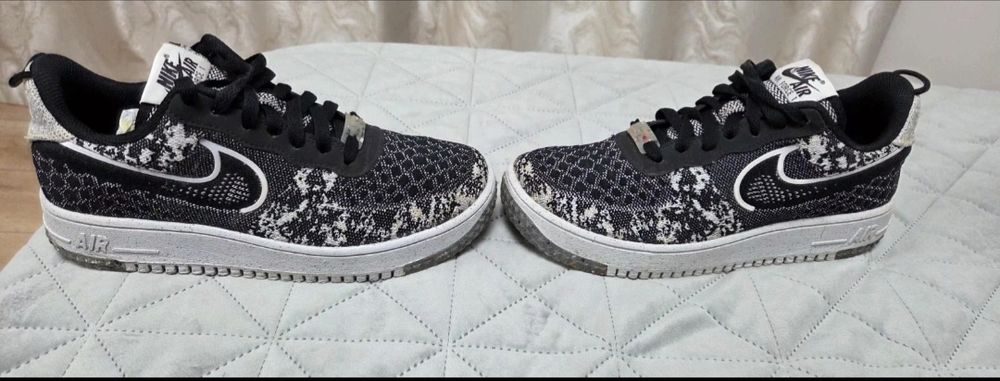 Nike AF1 Crater Flyknit NN GS, Sintetic, Negru/Alb, 40EU