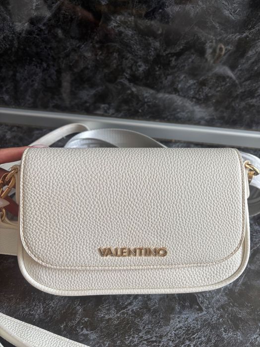 Valentino - Бяла кожена чанта