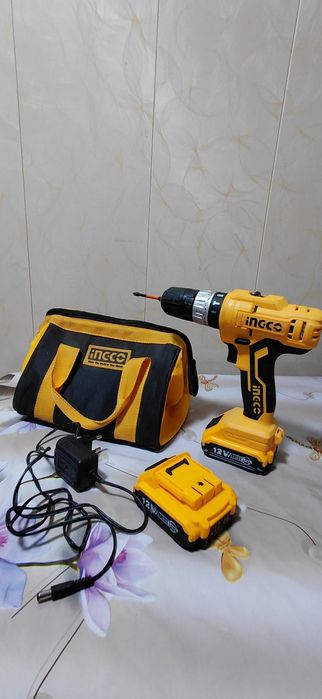 Akkumulyatorli shurup buragich Ingco CDLI1222, 12V