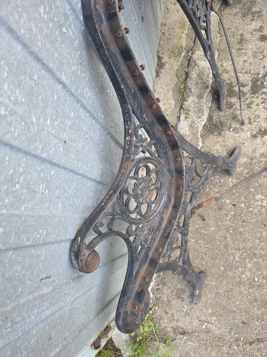 Picioare banca ornamentale din fonta, lemn
