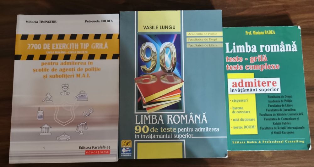 Cărți pentru admiterea la Academia de Poliție, școli de subofițeri