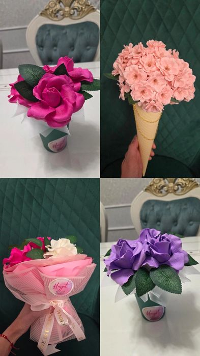 Букет из мыльных роз